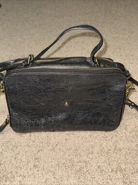 12th Street by Cynthia Vincent Leila Glazed Leather Double-Zip Crossbody Bag